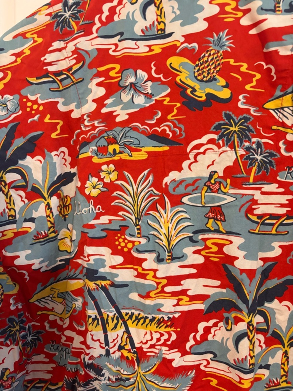 Polo Ralph Lauren Hawaiian Tropical Aloha Camp Button Shirt Mens XL Surf - Picture 8 of 10